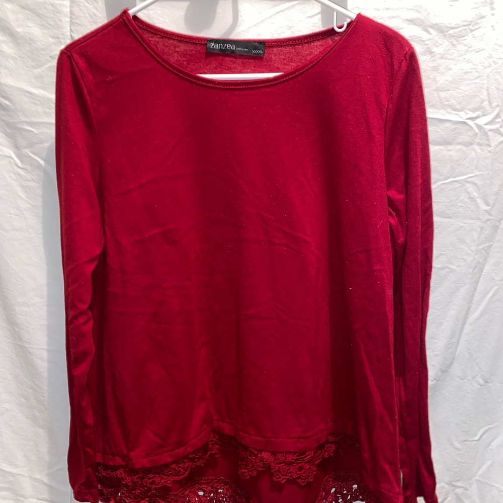 red long sleeve t shirt